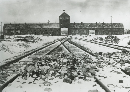 De ingang van voormalig concentratiekamp Auschwitz.