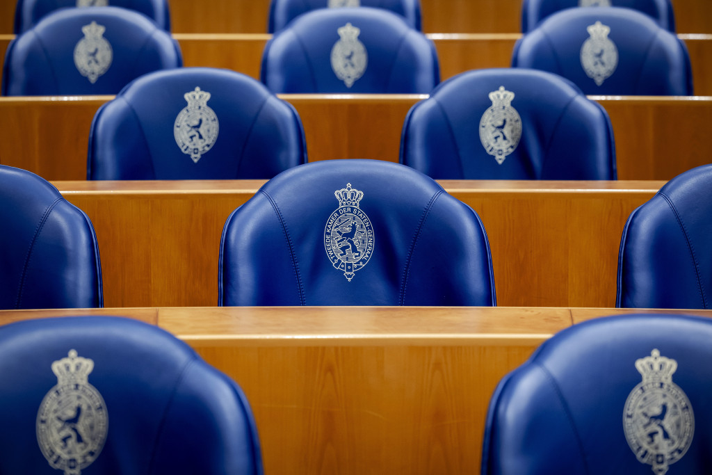 De plenaire zaal in de Tweede Kamer.