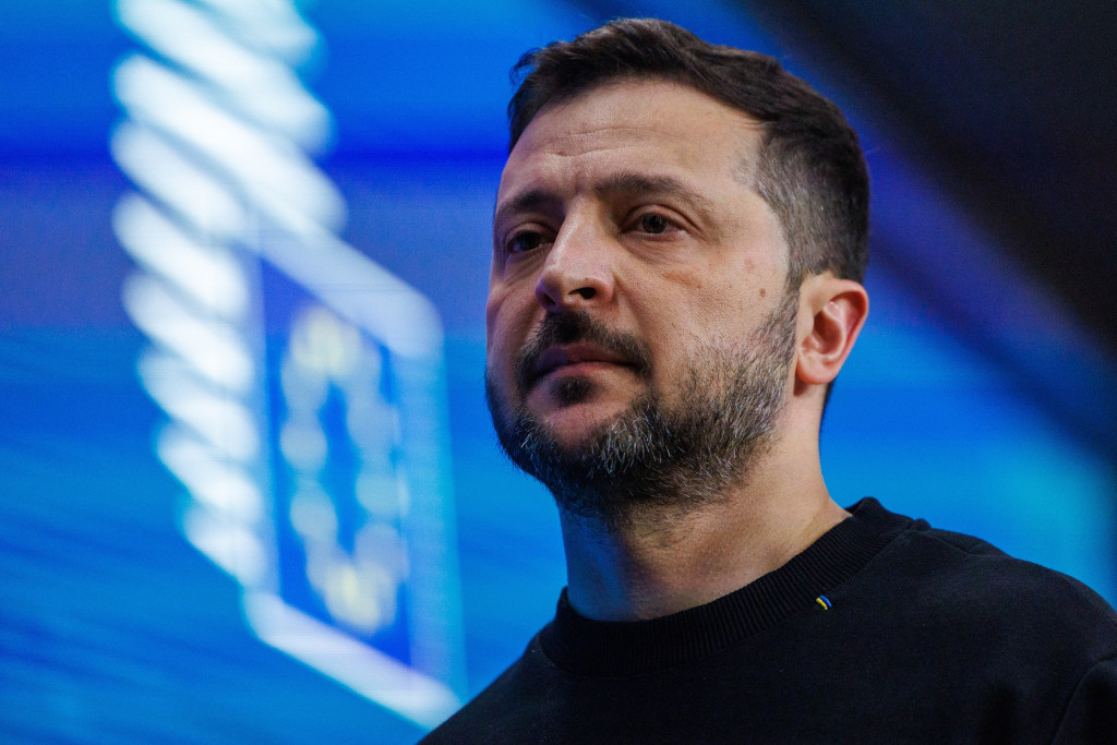 Oekraïens president Volodimir Zelenski in Brussel.