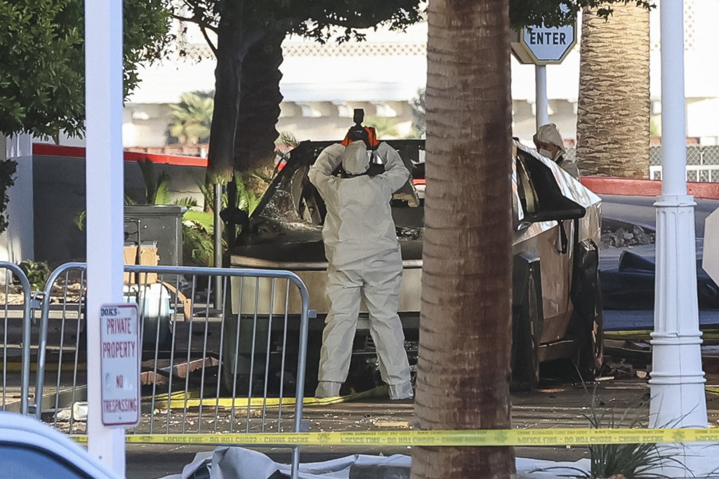 De Tesla Cybertruck die op nieuwjaarsdag voor een Trump Hotel in Las Vegas ontplofte.