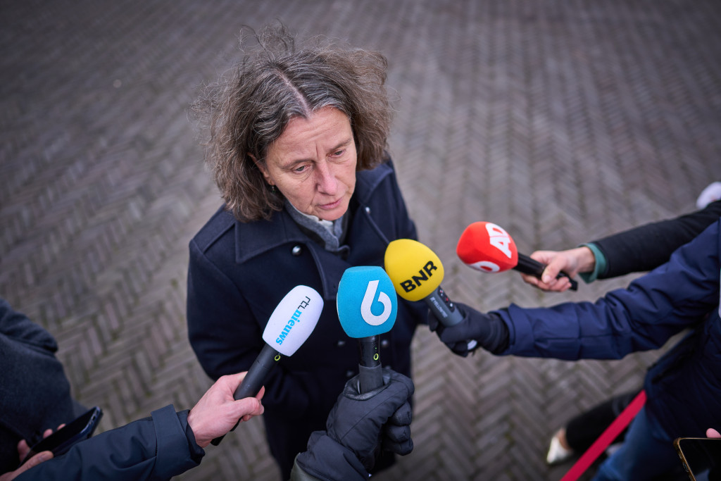 Marjolein Faber, minister van Asiel en Migratie staat de pers te woord na afloop van de ministerraad.