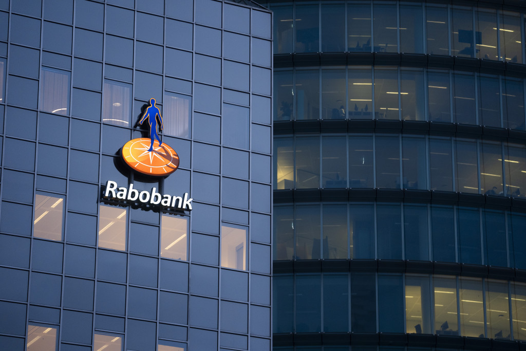 Exterieur van het kantoor van de Rabobank.