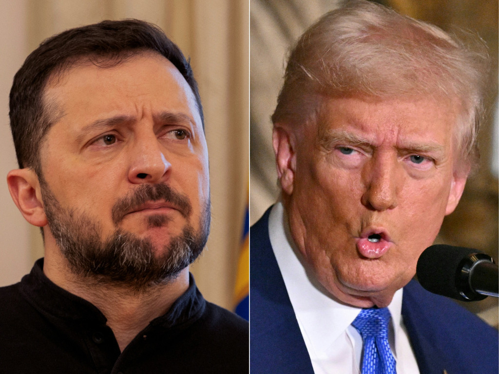 Oekraïens president Volodimir Zelenski en Amerikaans president Donald Trump.