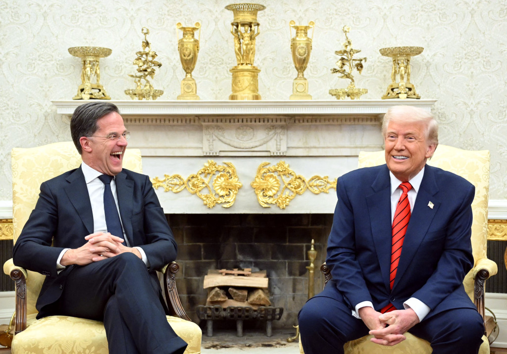 Mark Rutte en Donald Trump.