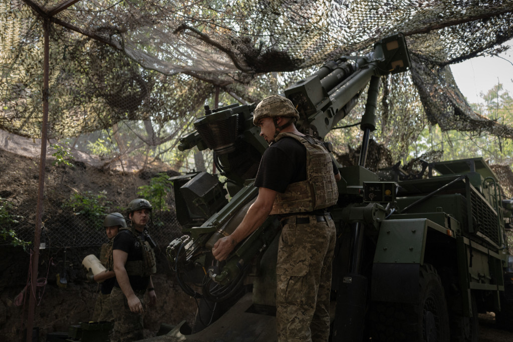 Oekraïense soldaten aan het front.