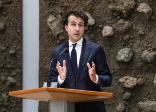 Jesse Klaver (GroenLinks-PvdA) tijdens een debat in de Tweede Kamer.