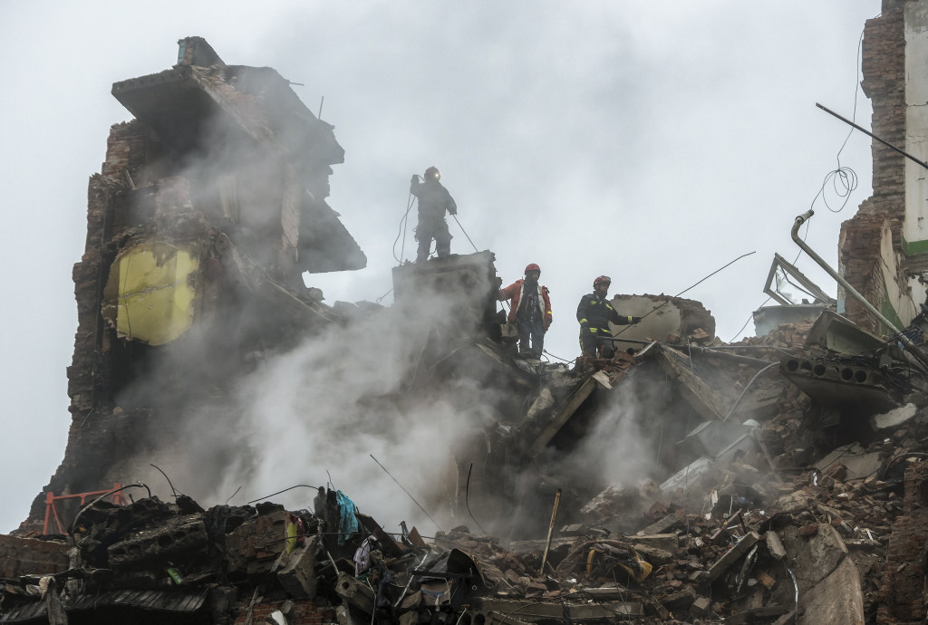 De ravage in Ternopil na de aanval op 19 november.