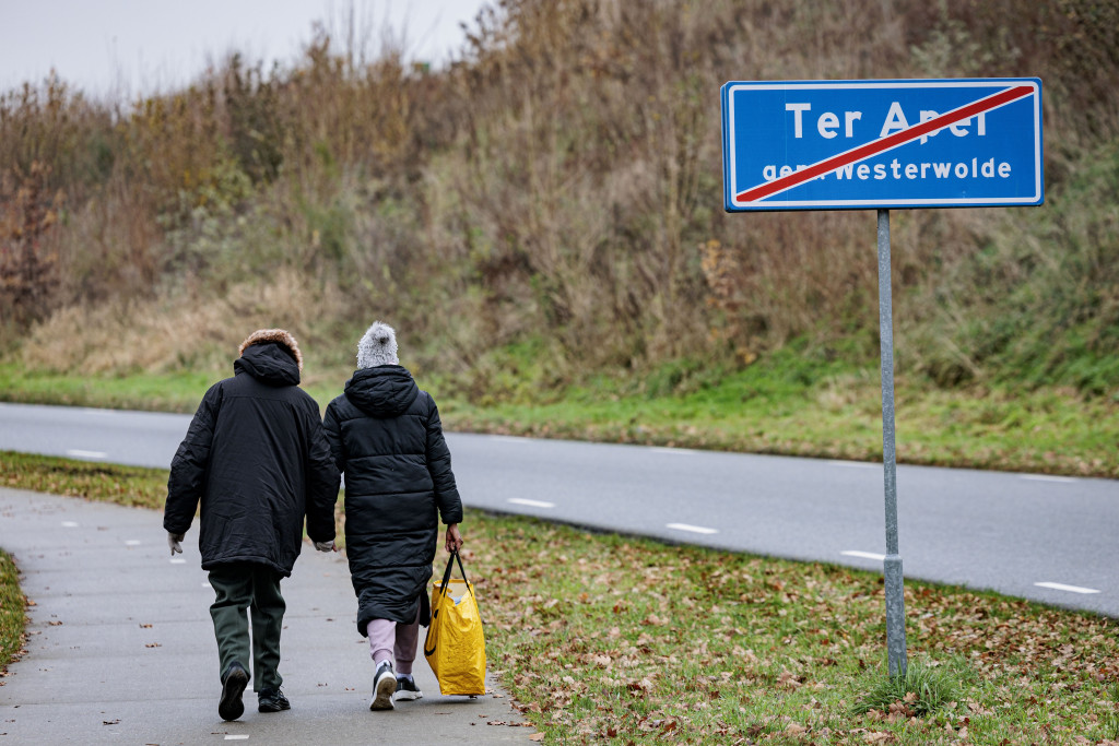 Plaatsnaambord van Ter Apel in de gemeente Westerwolde.