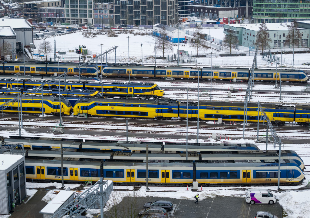 NS-treinen in de winter.
