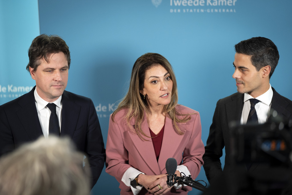 Bontenbal (CDA), Yeşilgöz (VVD) en Jetten (D66).