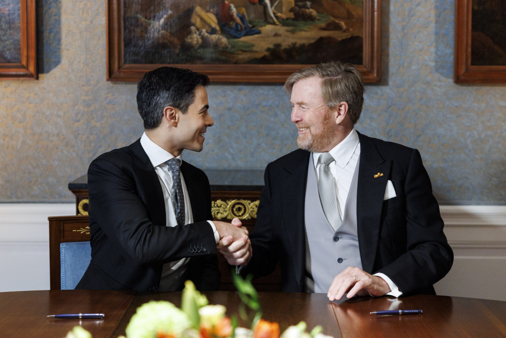 Rob Jetten en Willem-Alexander.