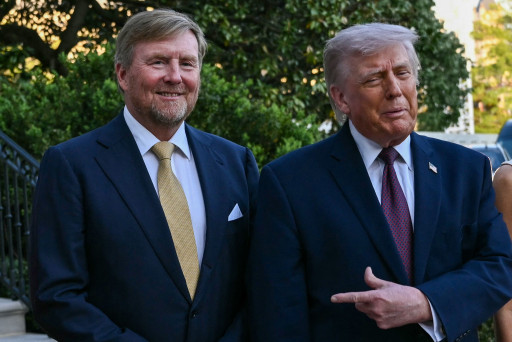 Willem-Alexander en Donald Trump.