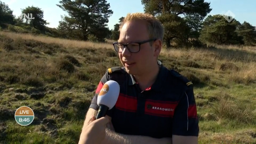 Natuurbrandexpert Edwin Kok van Brandweer Nederland in Goedemorgen Nederland op NPO 1.