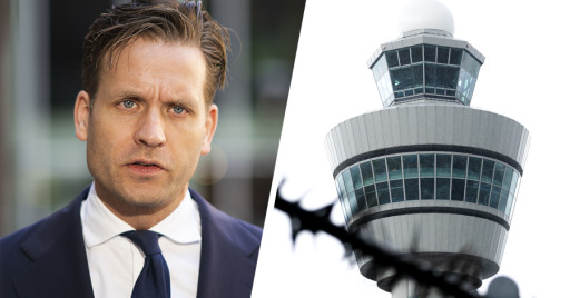 Vincent Karremans over Schiphol.