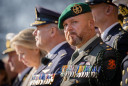 Majoor en drager van de Militaire Willems-Orde Marco Kroon tijdens de ceremonie.