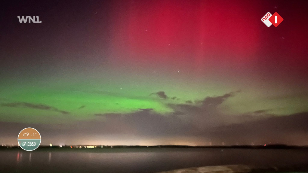 Noorderlicht boven Nederland.