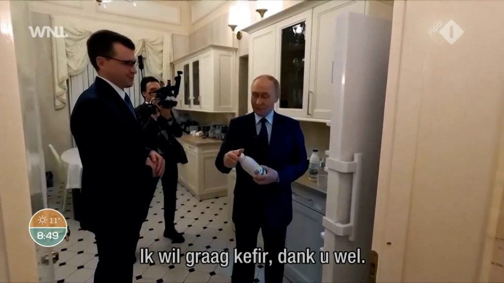 Een still uit de propagandadocumentaire over Vladimir Poetin.